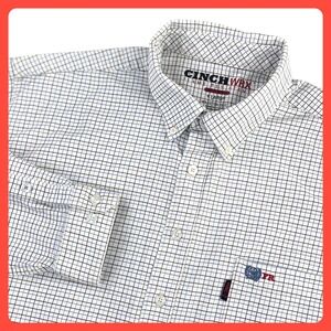 Cinch WRX FR Shirt Men's LARGE White Flame Resistant Cotton USA Workwear HRC-2